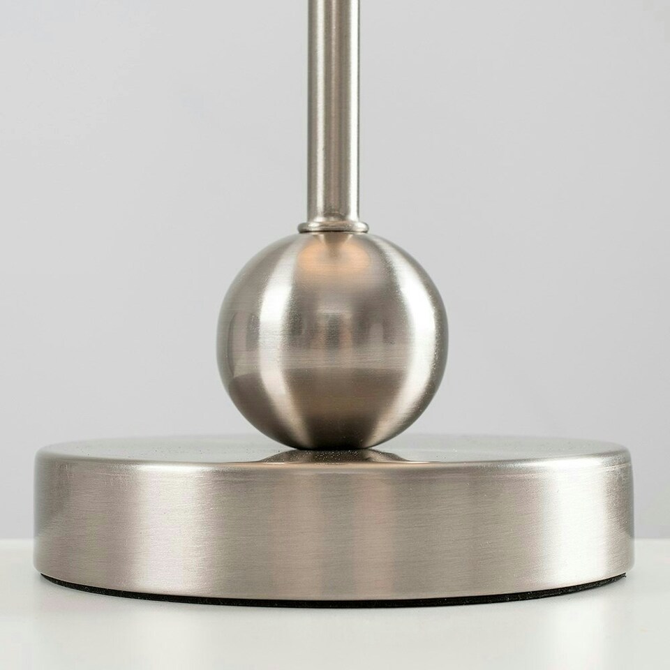image 1 of ValueLights Modern Brushed Chrome Single Stem Metal Ball Table Lamp Base