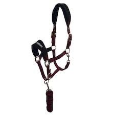 Whitaker Club Horse Headcollar and Leadrope - Burgundy - Full