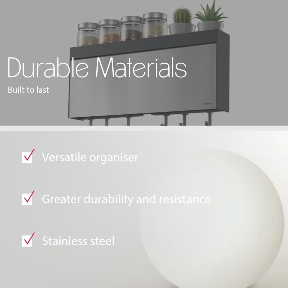 image 1 of Metaltex Stainless Steel Tango Inox Kitchen Roll Holder  - Silver