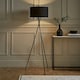 image 1 of ValueLights Camden Black Tripod Floor Lamp Black Shade & Bulb Black