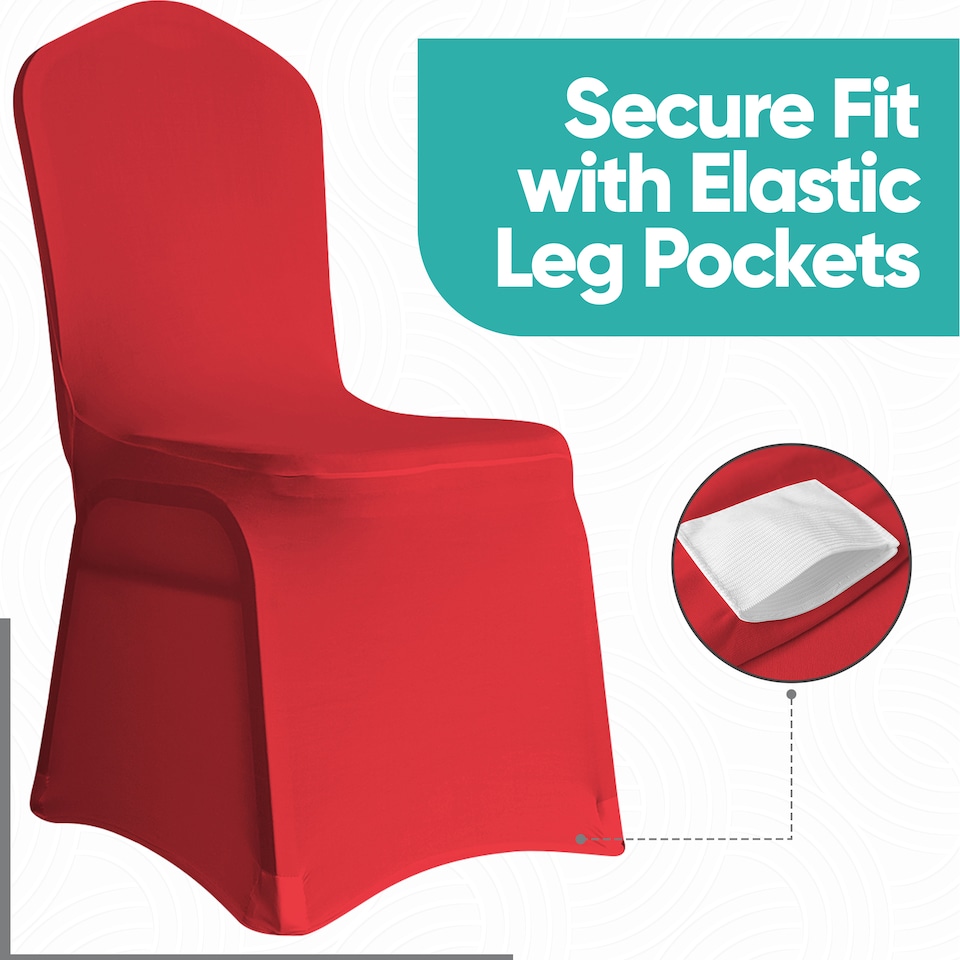 image 1 of Chair Cover Spandex Polyester Stretch, Flat Dining Slipcovers - 10pcs