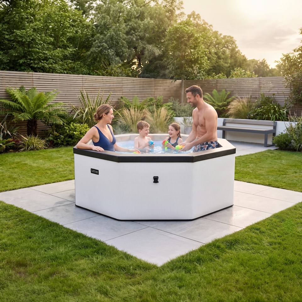 image 1 of Wave Como 6 Person Eco Foam Hot Tub, Pebble White