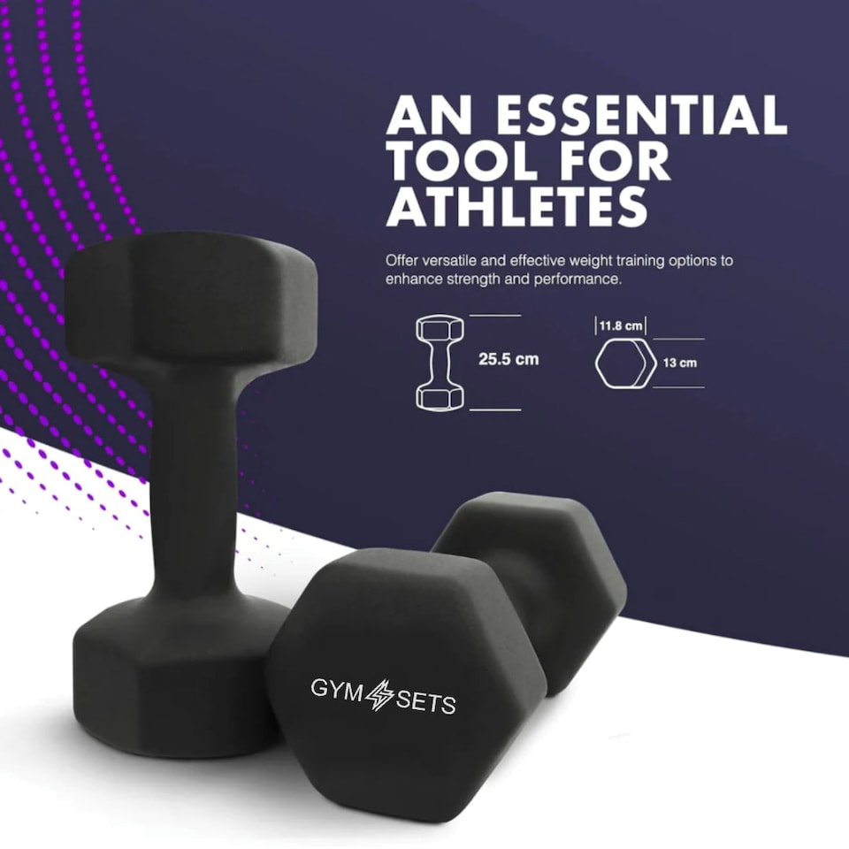 image 1 of GYM SETS Neoprene Dumbbell Pairs | 2x 8kg (Pair)