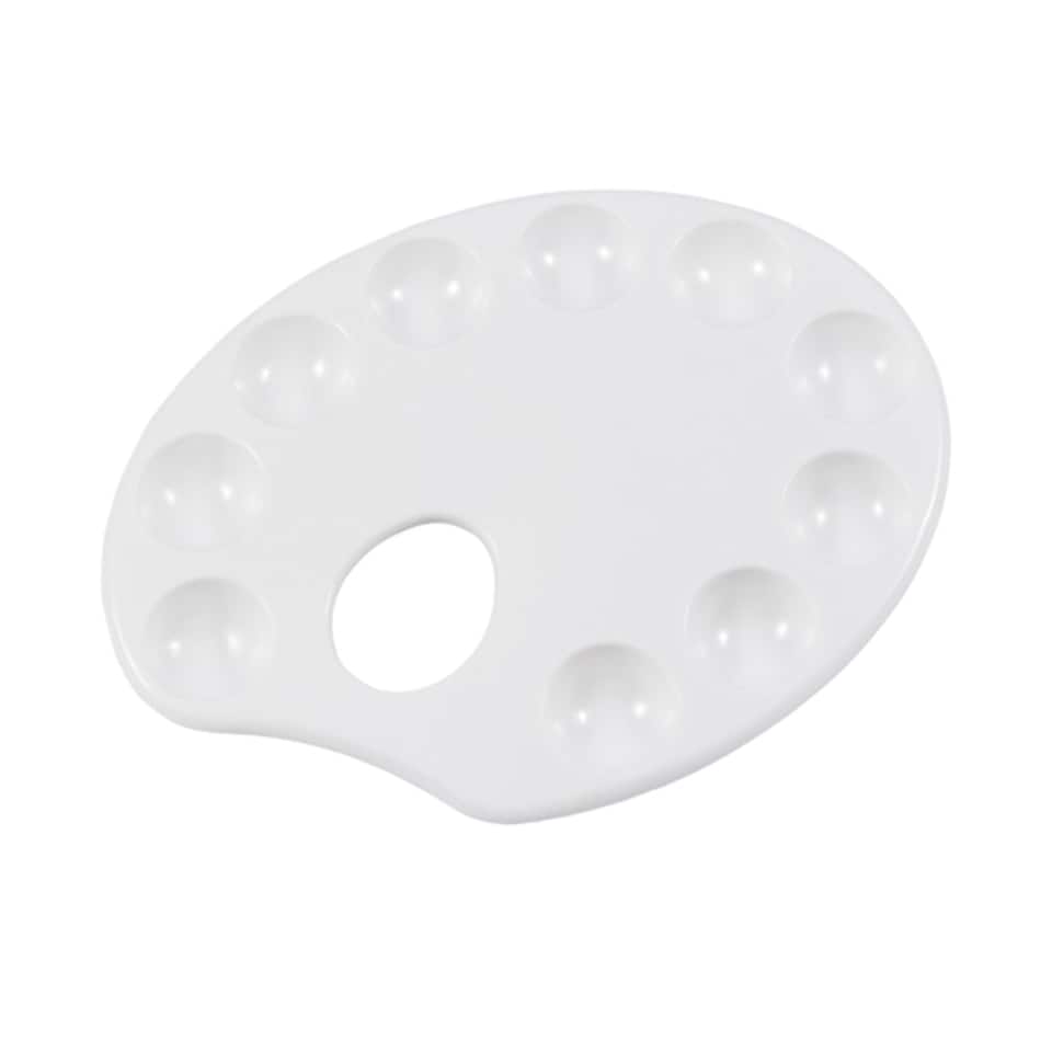 image 1 of White Plastic Oval Palette