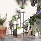image 2 of Outsunny 4 Tiered Plant Pot Stand, Metal Plant Shelf for Living Room | Black | Black