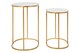 image 3 of Set of 2 Oval Side Tables, Nesting Tables,Gold Side Tables With Mirrored Tops,End Tables,Luxe Accent Tables | Gold