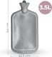 image 10 of volila 3.5L Hot Water Bottle - Ribbed Natural Rubber with Washable Faux-Fur Cover and Pom-Pom Ties | Grey | Grey with Set | 1