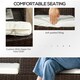 image 4 of Outsunny 2 Seat Rattan Garden Bench, Patio Wicker Chair with Glass Tea Table, Outdoor Love Seat with Padded Cushions, for Garden, Porch, Brown/Cream White | Brown