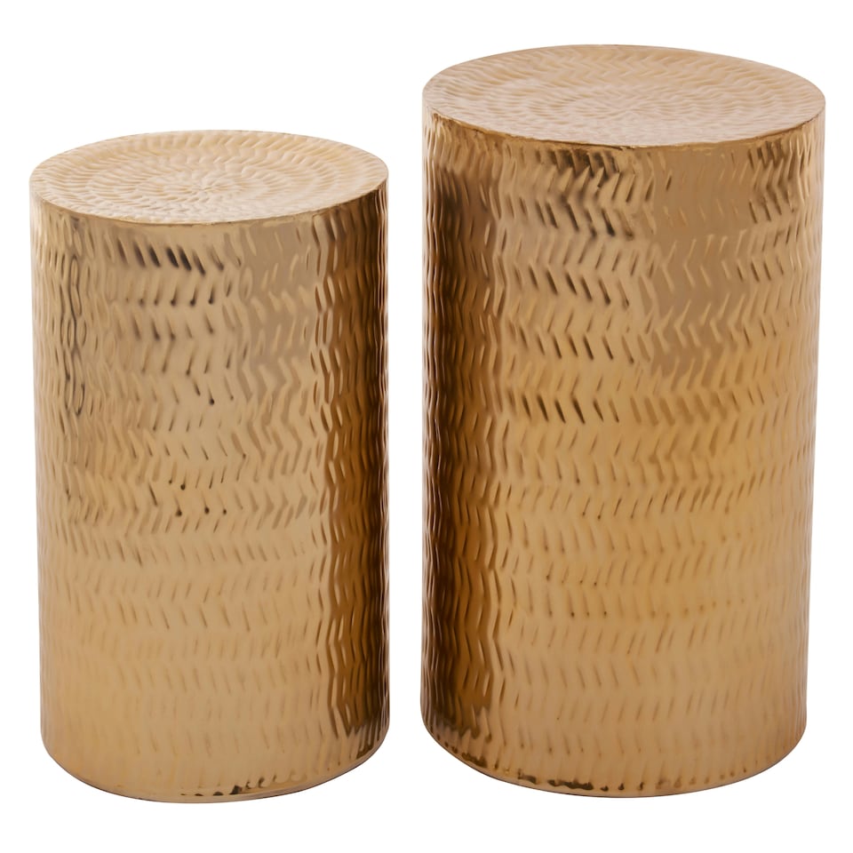 image 1 of Interiors by Premier Set Of 2 Gold Finish Stools Gold