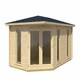 image 2 of Edinburgh 2-Log Cabin, Wooden Garden Room, Timber Summerhouse, Home Office - L490.3 x W322.3 x H246.24 cm Brown