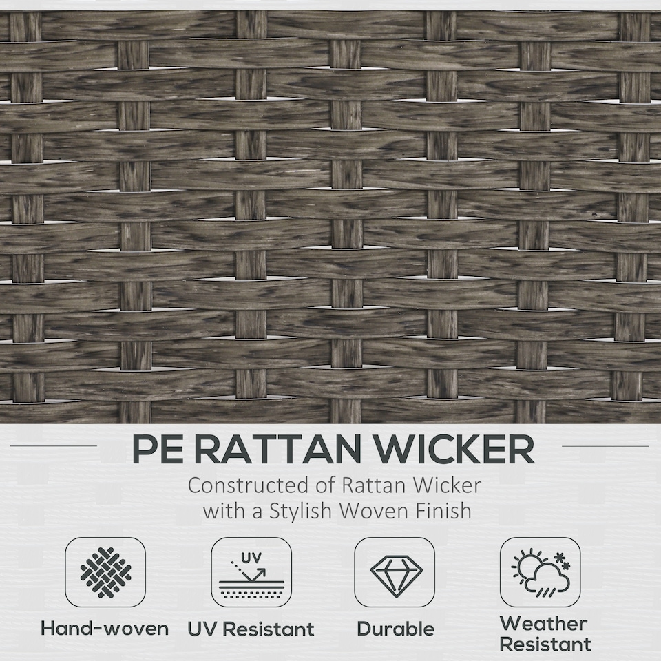 image 1 of Outsunny 5 Pieces PE Rattan Garden Furniture Set with 10cm Thick Padded Cushions, Wicker Weave Outdoor Seating Chairs with 2 Armchairs, 2 Stools, Glass Top Table, Blue