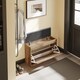 image 4 of SoBuy Brown Shoe Bench with Flip-Top Storage & Two Pull-Out Shelves, 29.5x9.4x20.8 in, 11.9 kg - FSR218-F