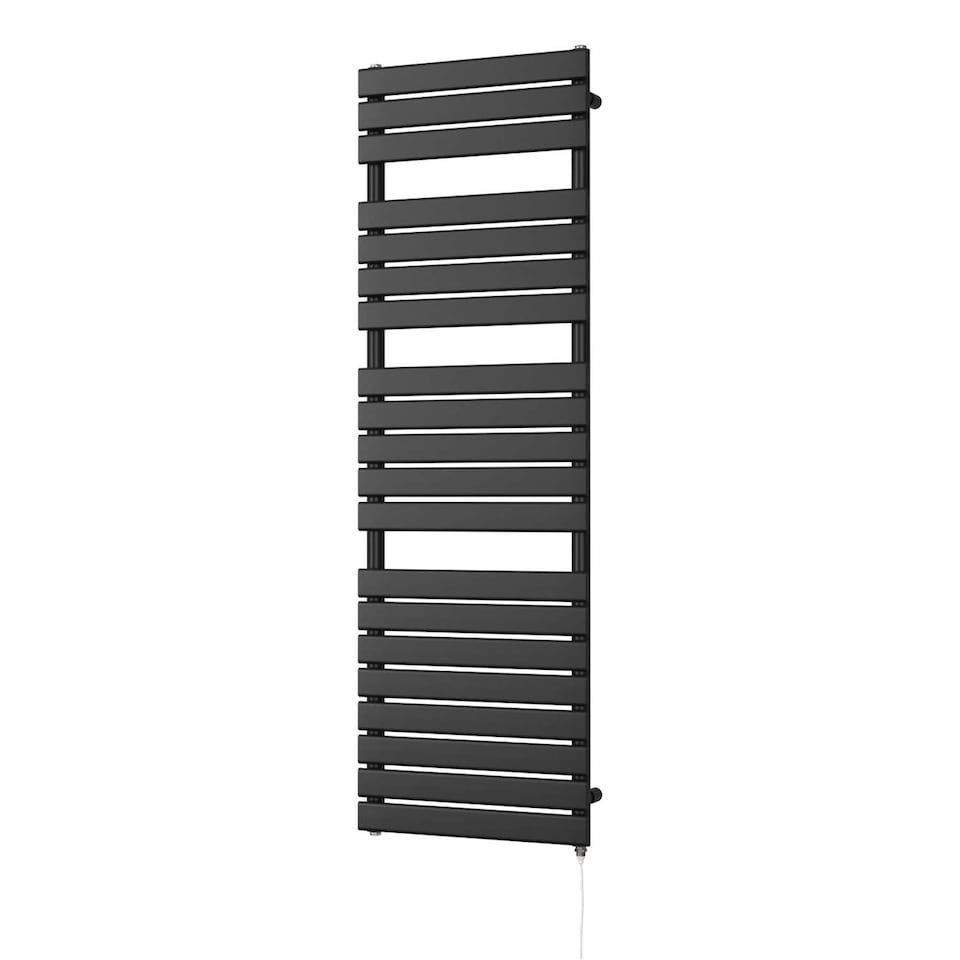 image 1 of Typhoon Electric Towel Rail Standard Heated Bathroom Radiator - Black (H) 1564mm x (W) 500mm - 600W