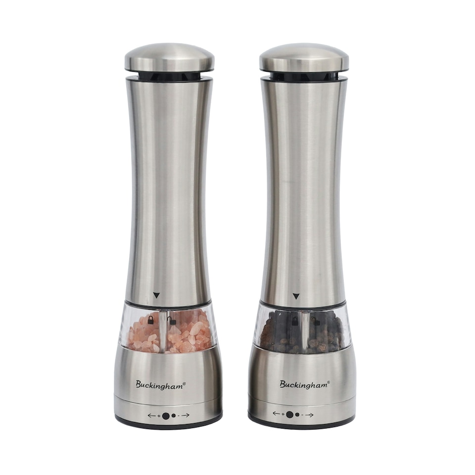 image 1 of Buckingham Stainless Steel Premium Electric Salt & Pepper Mill Set , matt finish