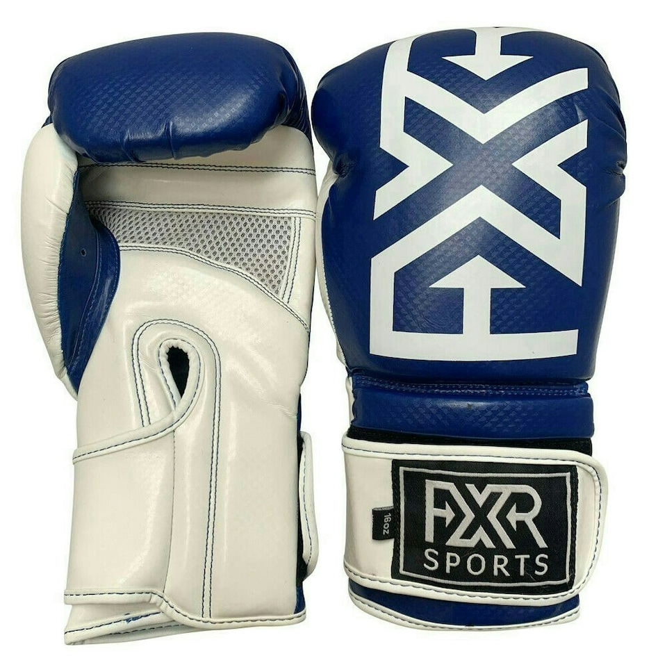 BLUE LEATHER BOXING GLOVES
