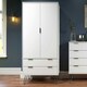 image 1 of Core Products Augusta Industrial White 2 Door, 2 Drawer Wardrobe H176.0cm x W76.5cm x D53.0cm White