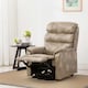 image 8 of Buckingham Dual Motor Electric Rise Recliner Bonded Leather Chair (Stone)