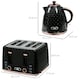 image 7 of HOMCOM 1.7L Kettle and Toaster Set with Defrost Reheat and Crumb Tray Black
