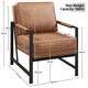 image 4 of Yaheetech Retro Accent Chair with Metal Arms Back Cushion Brown | Light Brown