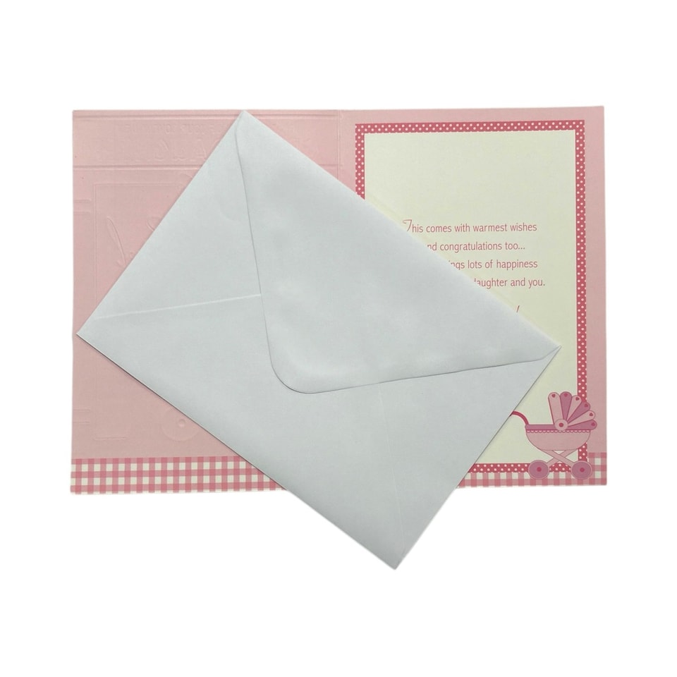 image 1 of On Birth Of Granddaughter Pink Pram Design Congratulations Card