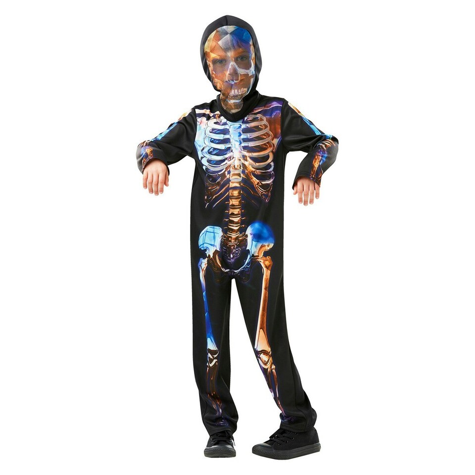 Rubies Boys Skeleton Glow In The Dark Costume Suit - Black/Blue - 5-6 Years 5