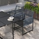 image 7 of Outsunny 5 Pieces Garden Dining Set, Outdoor Patio Cube Set, 4 Seater Outdoor Table and Chairs with Foldable Backrest, Tempered Glass Top, Handwoven Rope for Poolside, Space Saving, Dark Grey