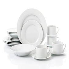 20pc White Rimmed Dinner Set