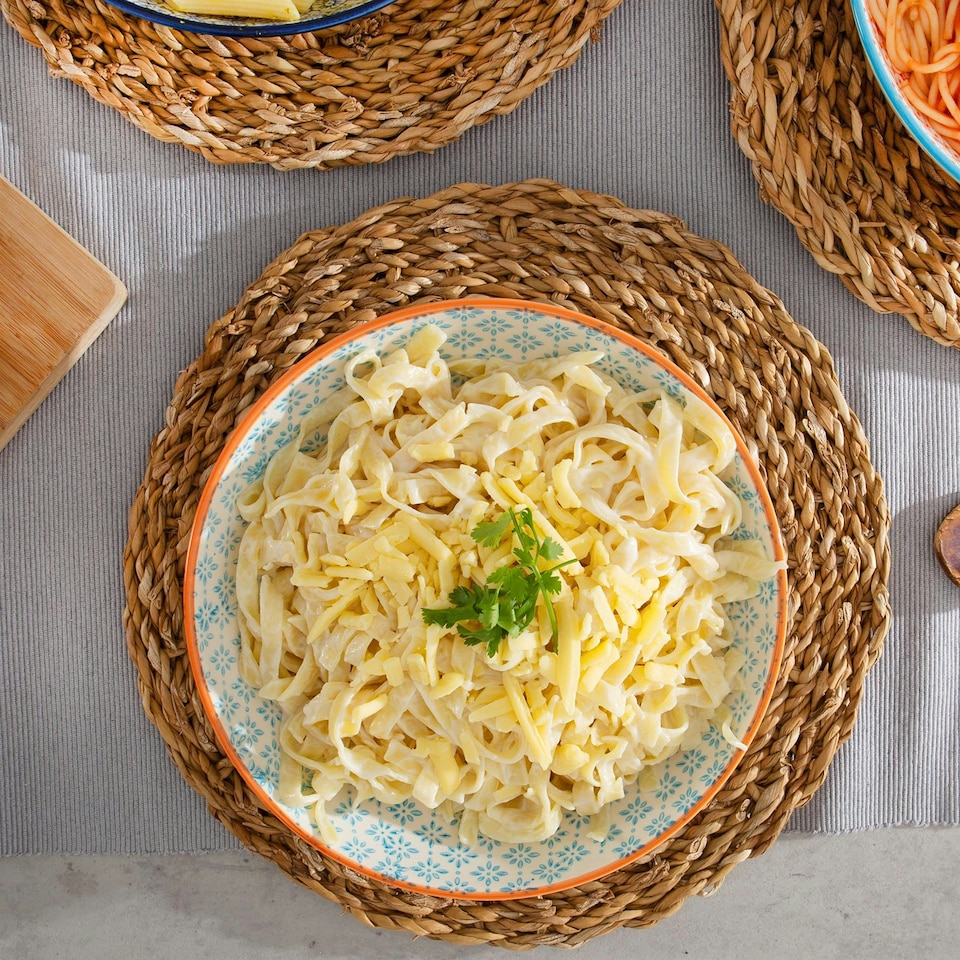 image 1 of Nicola Spring Hand-Printed Pasta Bowls - 22cm - Blue - Pack of 6 Blue