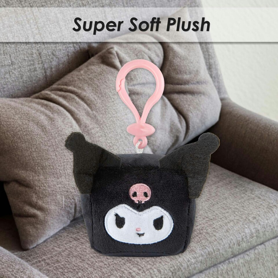 image 1 of Hello Kitty Soft Toy Cubeez Plush Kuromi Cute Plush Huggable Cuddly 7cm Black