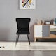 image 2 of Set of 4 New York Modern Velvet Dining Chairs with High Back, Black Metal Legs Black | Gold End Tips