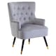 image 2 of Interiors by Premier Grey Velvet Tufted Chair, High quality Velvet Dining Chair, HighBack Grey Accent Armchair