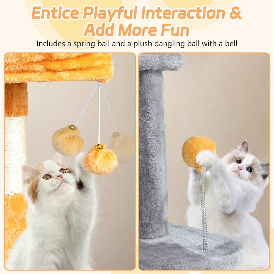 image 1 of COSTWAY 128 CM Tall Cat Tree Multi-Level Aesthetic Grey