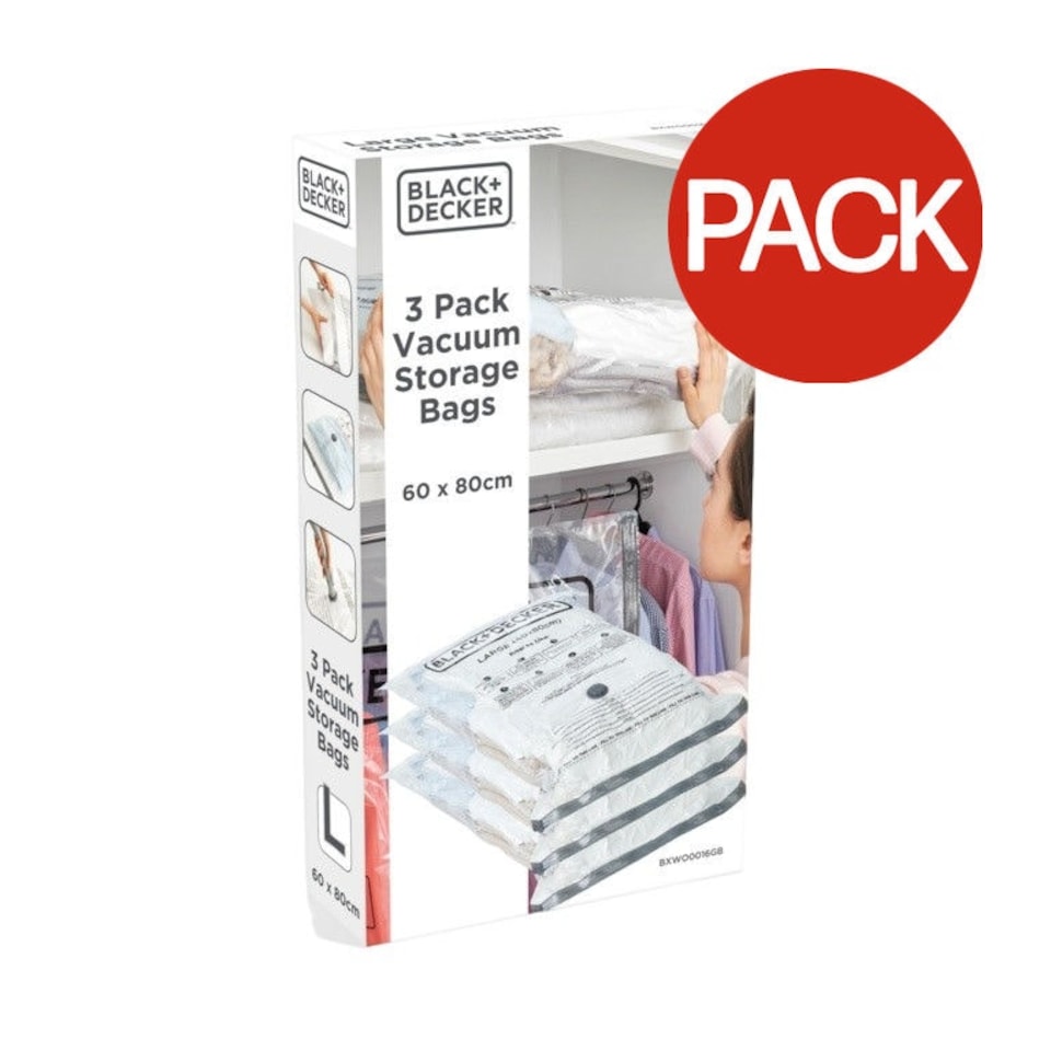 image 1 of Black & Decker Vacuum Storage Bag (Pack of 3) - White - L