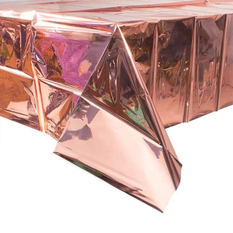 Rose Gold Economy Plastic Foil Tablecover 1.83m x 1.37m