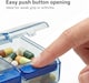 image 4 of 7 Day Pill Organizer Push Button Box Large Compartments Compact Spill-Proof Home