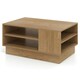 image 3 of COSTWAY Modern Coffee Table w/Storage Shelves Natural Brown
