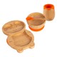 image 1 of Tiny Dining 4pc Penguin Bamboo Suction Baby Feeding Set - Orange