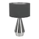 image 1 of ValueLights Jax Brushed Chrome Touch Table Lamp Charcoal Chrome Shade