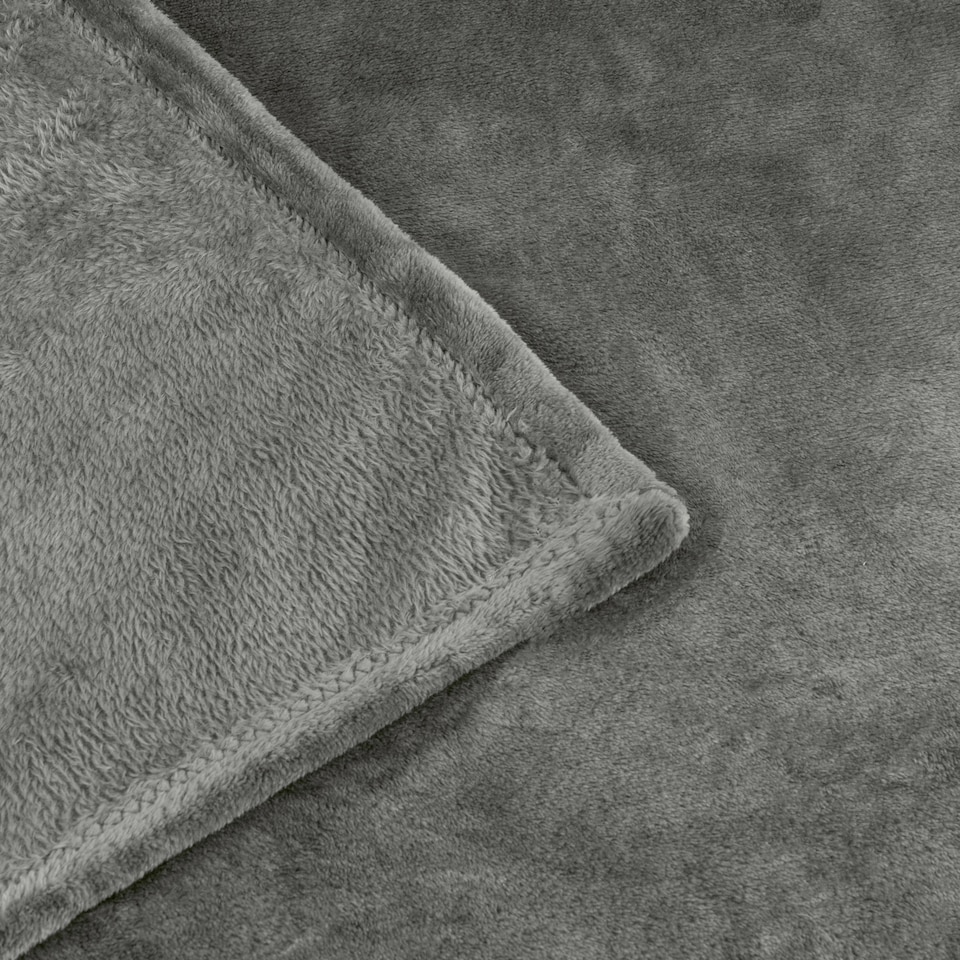 image 1 of Furn Harrow Fleece Throw | Grey | Charcoal | 1