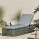 image 7 of Rattan Sun Lounger For Garden Reclining Deck Bed With Cushion Grey Grey