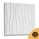 image 9 of NOVECRAFTO 3D Wall Panels (50cm x 50cm) Decorative Waves Design PVC Cladding Panel | White | White | M | 6