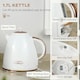 image 3 of HOMCOM Kettle and Toaster Set 1.7L Kettle & 2 Slice Toaster Set White