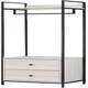 image 2 of Alva Open Wardrobe with 2 Drawers White | White Oak