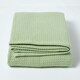 image 2 of Homescapes Organic Cotton Waffle Blanket/ Throw Sage Green - 228 x 228 cm | Green