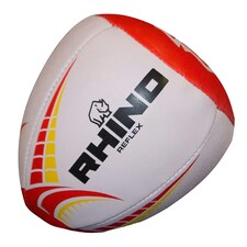 Rhino Reflex Rugby Training Ball - White/Red - One Size