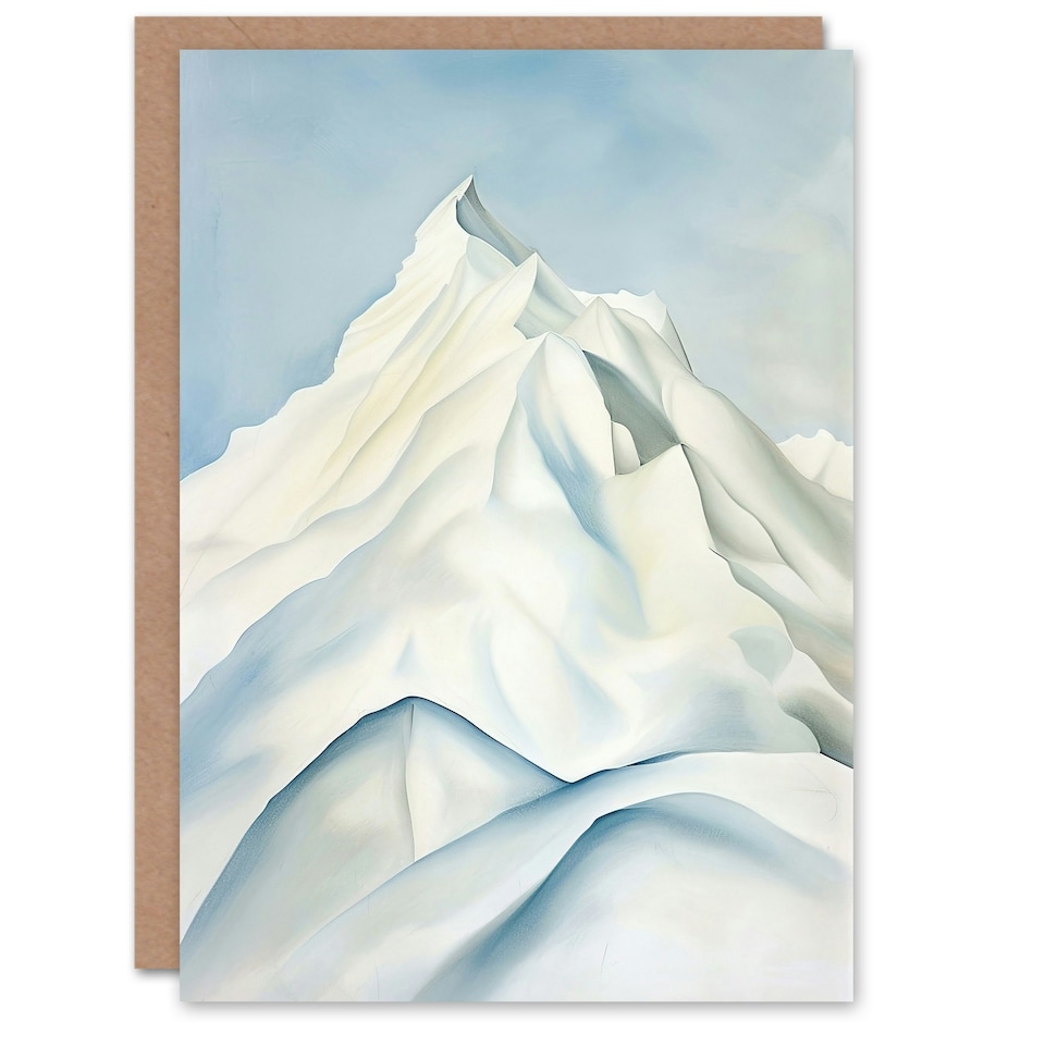 image 1 of Snow Capped Mountain Icy White Simple Him Her Birthday Card