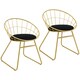 image 1 of HOMCOM Metal Wire Dining Chairs Set of 2, Steel Frame for Kitchen Gold