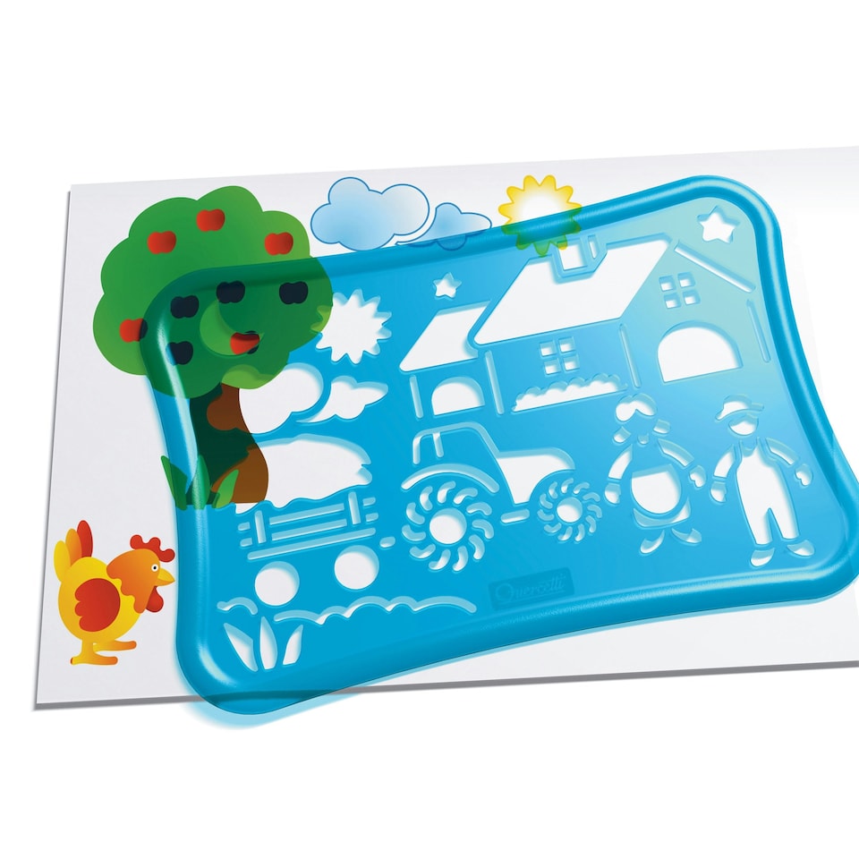 image 1 of Quercetti Design Farm Stencils 19 Pieces | Multi | A4