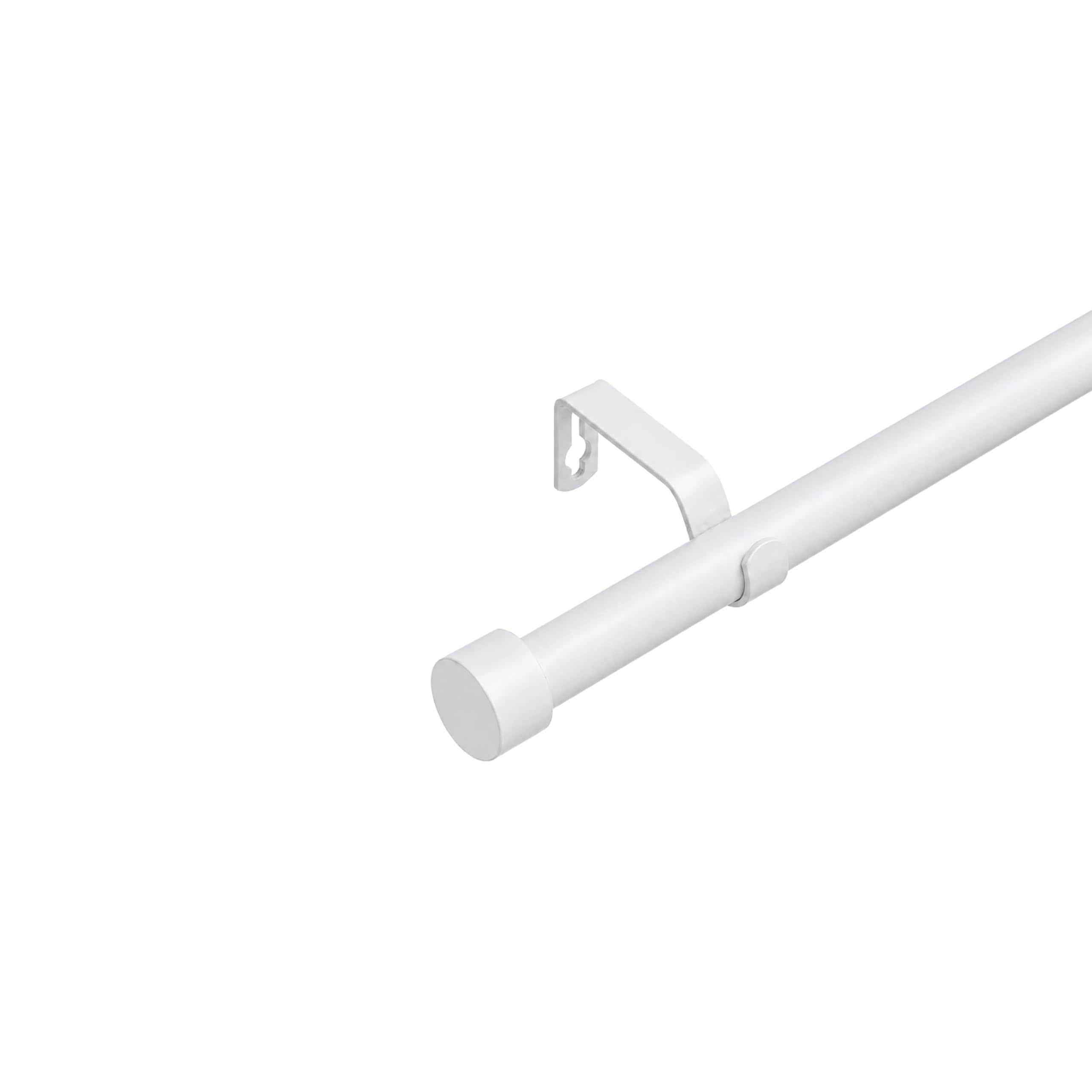Lister Cartwright 19mm White Extendable Curtain Pole (Stopper Finial, 120-320 cm), White