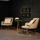 image 3 of Interiors by Premier Beige Velvet Dining Chair, Easy to Care Office Chair, Adjustable Indoor Velvet Dining chair